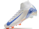 Chuteira Nike Air Zoom Mercurial Superfly 10 Elite Campo - Branco/Azul